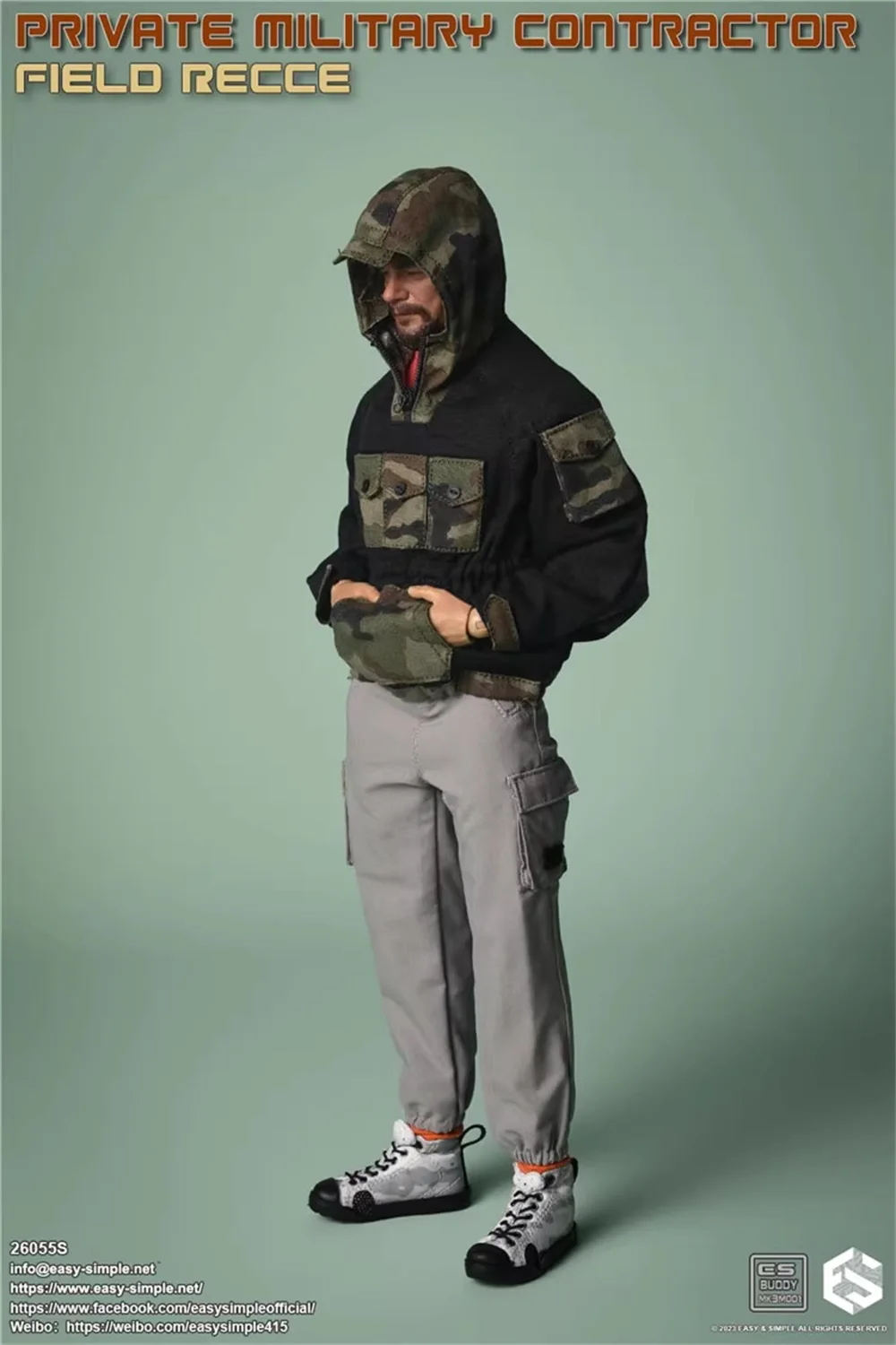 1/6 Easy&Simple ES 26055S PMC Private Military Contractor Field Jacket Tops Hoodie Pant Shirt Fit 12