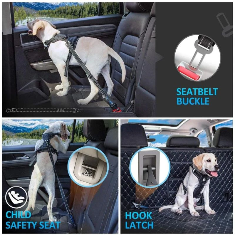 Pet Dog Leash Car Seat Belt Adjustable Lead Leash Safety  Collar Leash BackSeat Safety Belt Dogs Collar Pet Accessories Dropship