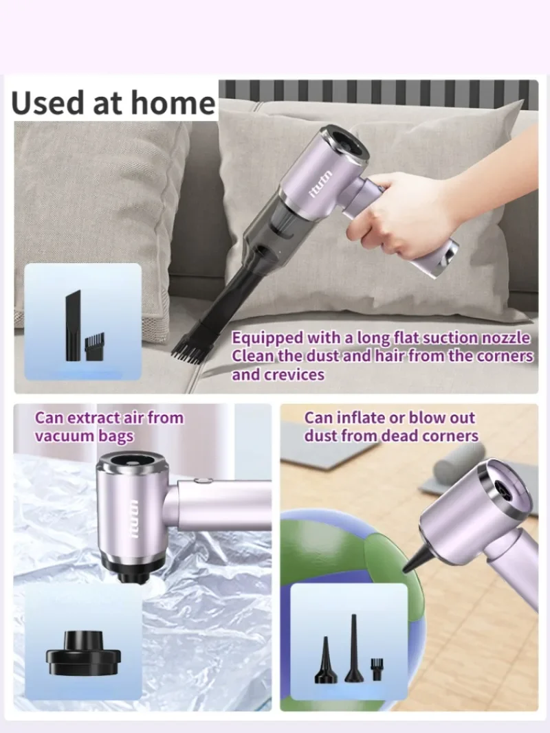 ITUTN 98000PA Wireless Car Vacuum Cleaner Portable Cleaning Machine for Keyboard Powerful Mini Handheld for Car and Home vacuum cleaner,handheld vacuum cleaner,wireless vacuum cleaner,portable vacuum cleaner