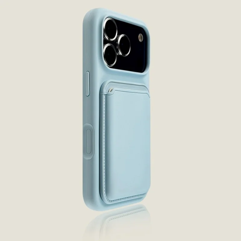 Luxurious Magnetic Silicone Card Holder Phone Case with Magsafe Compatibility