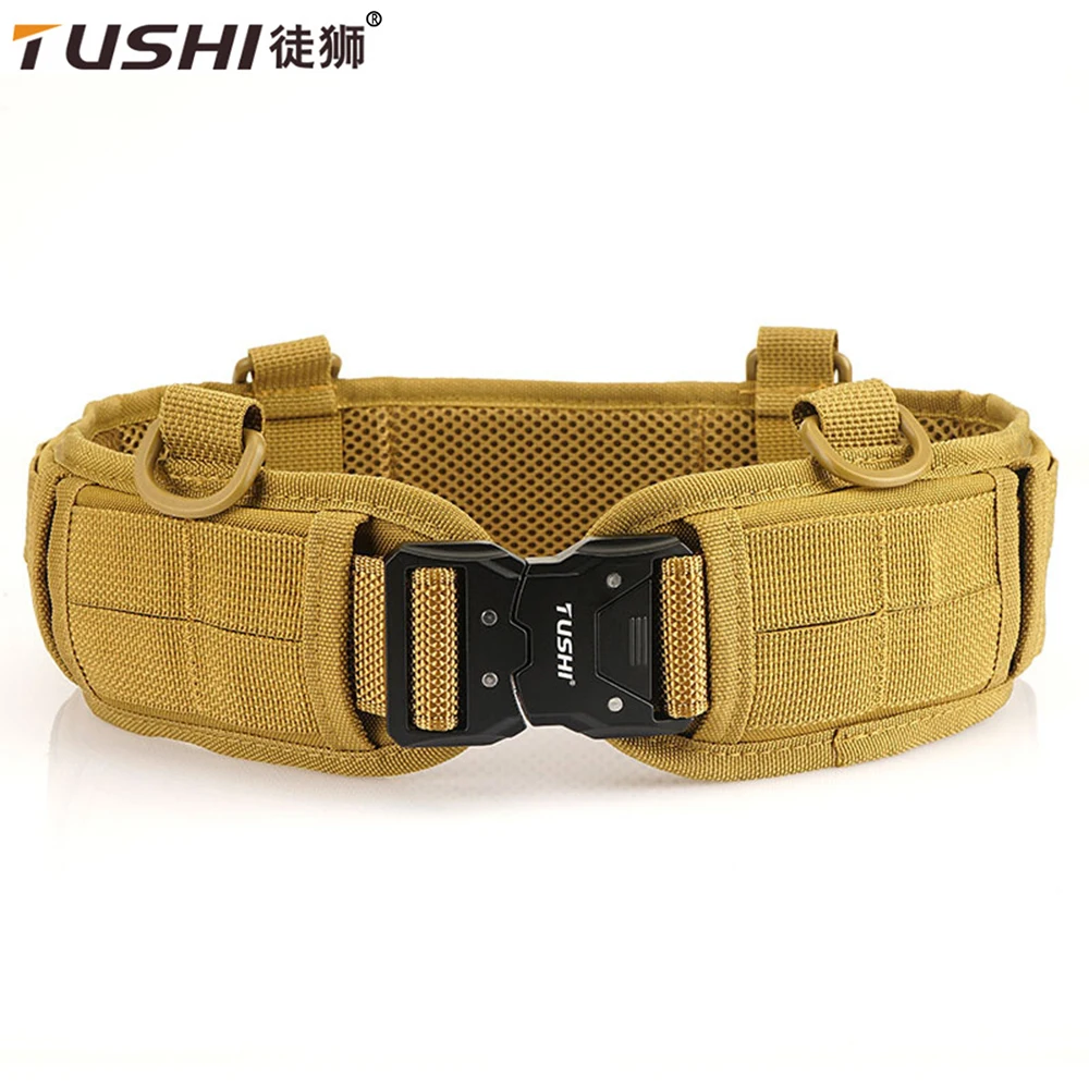 

TUSHI New Tactical Padded Belt Airsoft CS Combat Molle Airsoft Belts Duty Paintball Waist Belt War Game Hunting Accessories