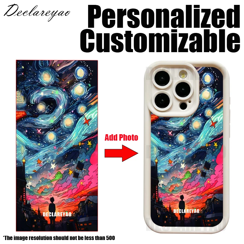 Personalisierte DIY individuelle Foto individuelle Hülle für Apple iPhone 16 Pro Max 15 14 Plus 13 12 Mini 16e Cover Bild Silikon weich – Detail 2