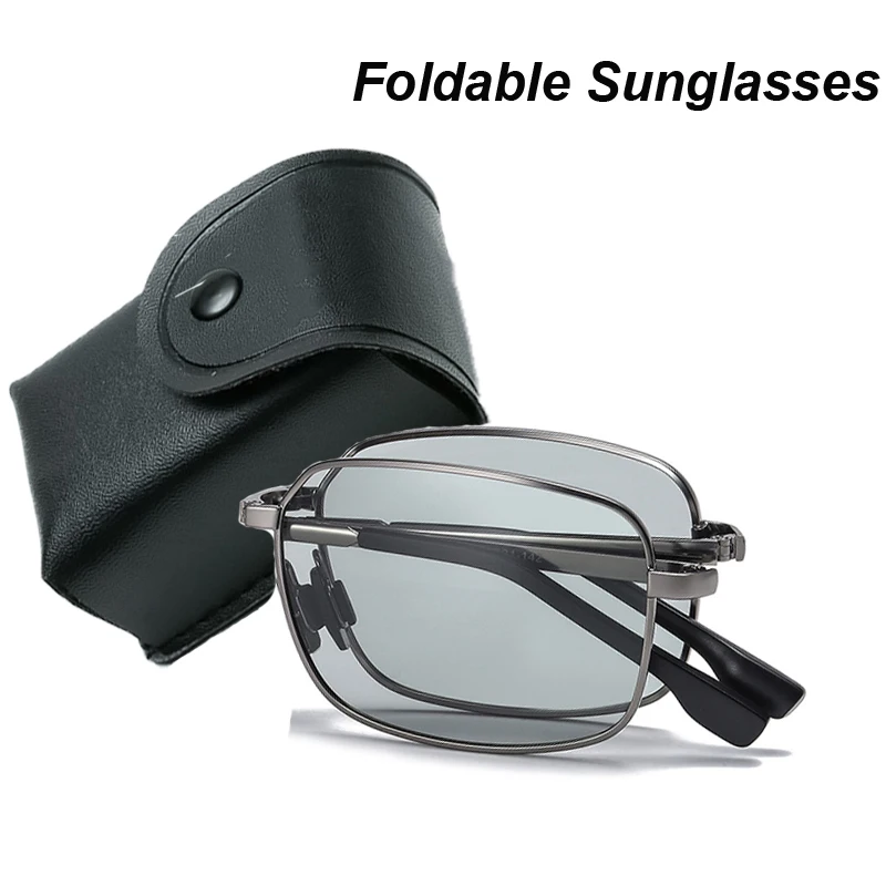 Faltbare Herren Polarisierte Sonnenbrille Outdoor Photochrome Fahren Ändern Farbe Sonnenbrille Luxus Tag Nacht Vision UV Brillen