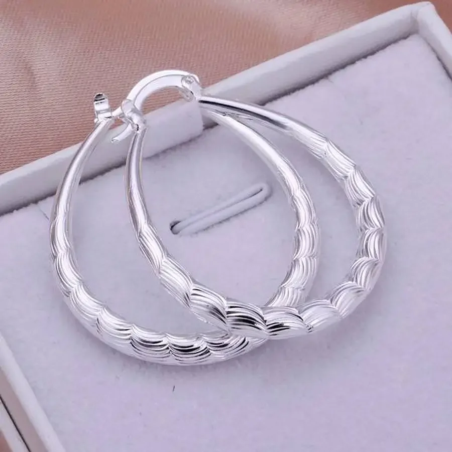 fashion For women lady wedding hook beautiful High quality Silver color Earring Jewelry free shipping cute gift wholesale lady 925 stamp silver hoop women wedding earring jewelry party charms cute fashion christmas gift nice