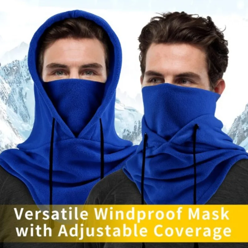 Winter Thermal Fleece Hat Hooded Outdoor Windproof Skiing Sport Neck Warmer Balaclava Cycling Face Mask