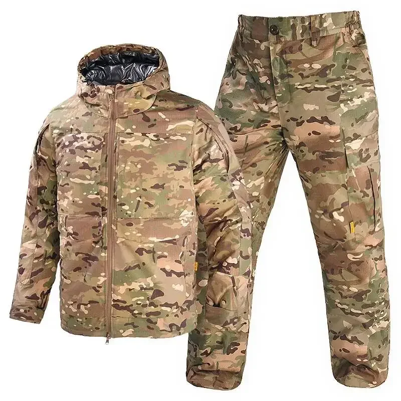 Tenue hiver chasse pêche camouflage épaisse imperméable - veste pantalon tactique résistant
