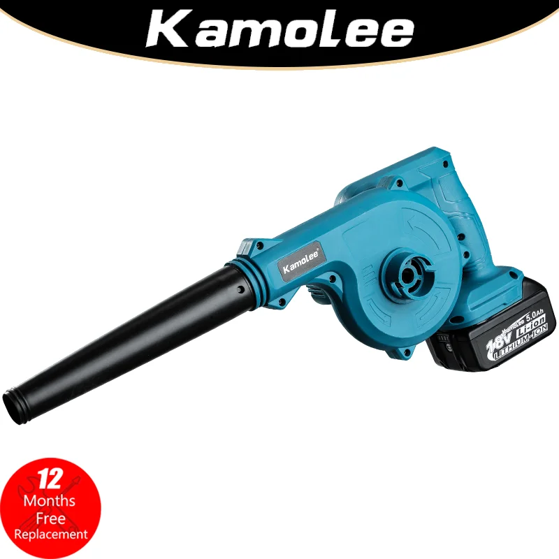 Kamolee 무선 전기 송풍기, 18V 배터리 포함, DUB185, Makita 18V 배터리와 호환 가능, 2 in 1, 20000rpm