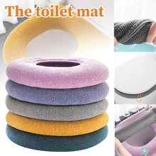 

Winter Warm Toilet Seat Cover Closestool Mat Washable Nordic Toilet Seat Pads Knitting Pure Color Soft O-shape Pad Bidet Cover