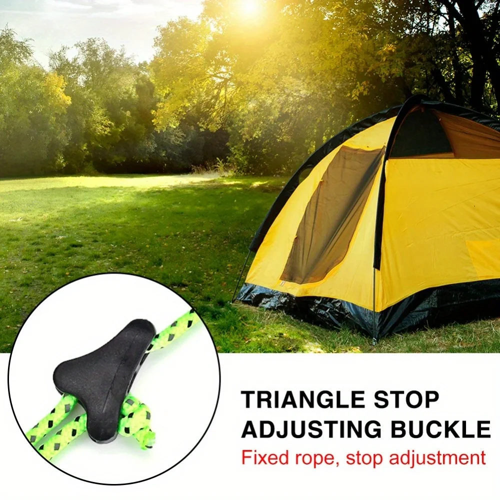 10pcs Camping Tent Rope Buckles Cord Tightener Tools Fastener Adjuster Non-Slip Rope Camping Portable Outdoor Elements