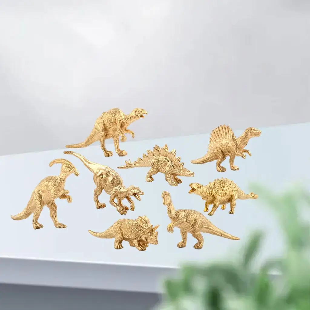 thumbnail image 1 of Modelo de dinosaurio prehistórico dorado para niños y niñas, figura de acción en miniatura, juguetes de aprendizaje, coleccionables, regalos para mayores de 3 años, 1 of 5