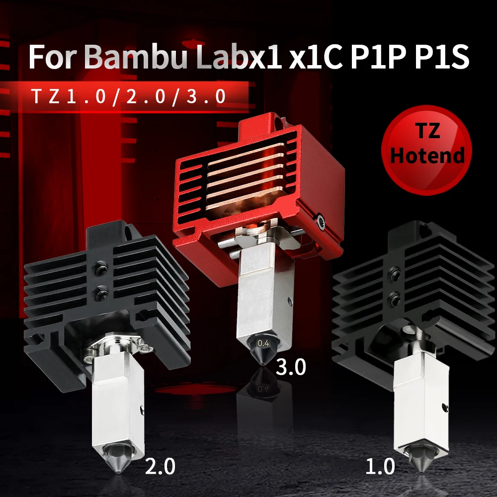 

Bambu Upgrade Hotend kit Bimetal Heatbreak CHT Steel Nozzle 3.0 Hotend P1S P1P Thermistor Heater For Lab A1mini X1 X1C Hotend