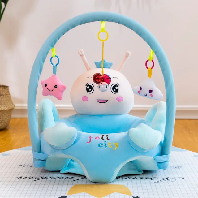 Baby Sofa Support Seat Cover Plush Chair Learning to Sit Comfortable Toddler Nest without Filler Cradle