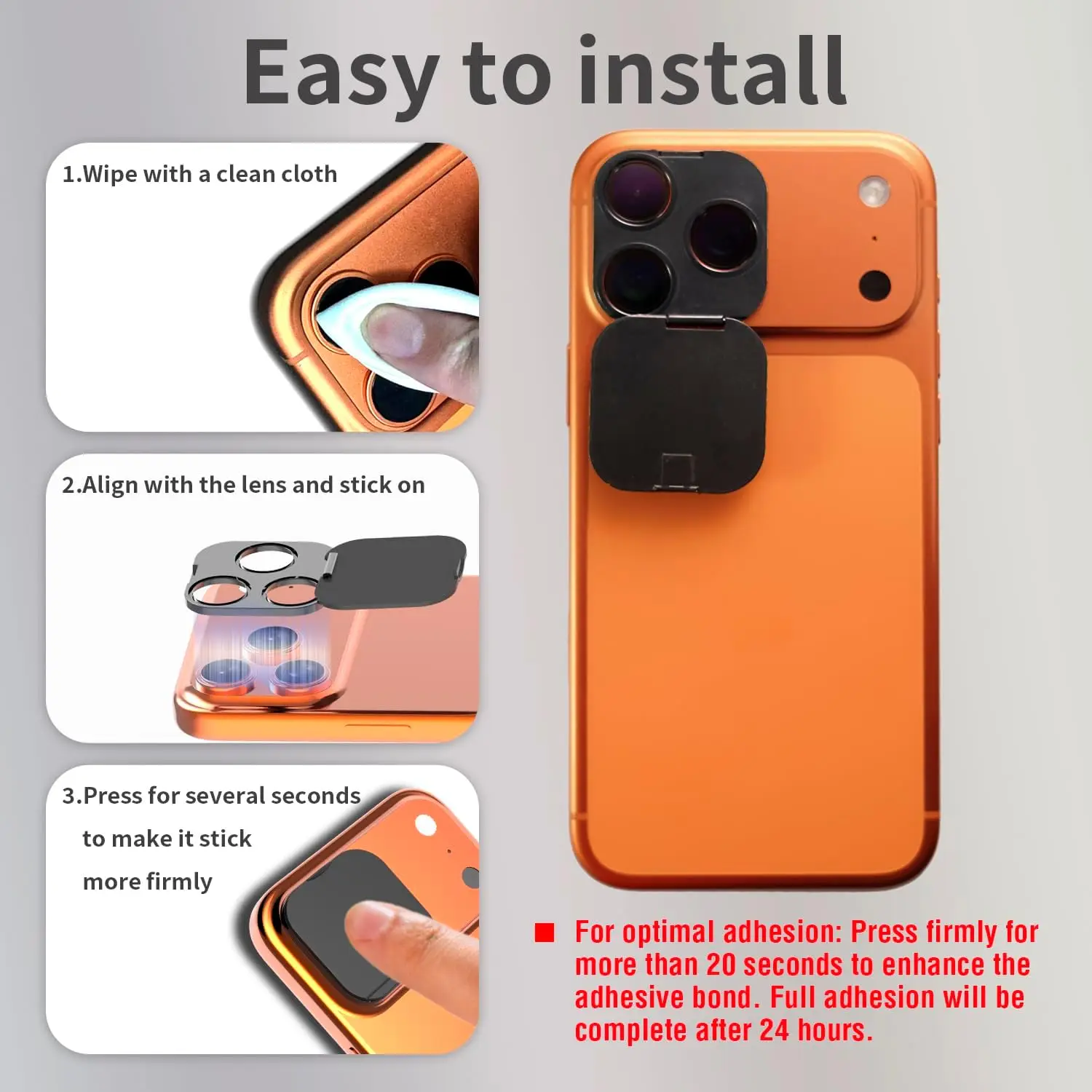 1-3 Pezzi Copri Fotocamera Privacy per iPhone 17 Pro/17 Pro Max, Protezioni Adesive Robuste per Fotocamera, Coperchi Protettivi per Lenti Posteriori - Image 3