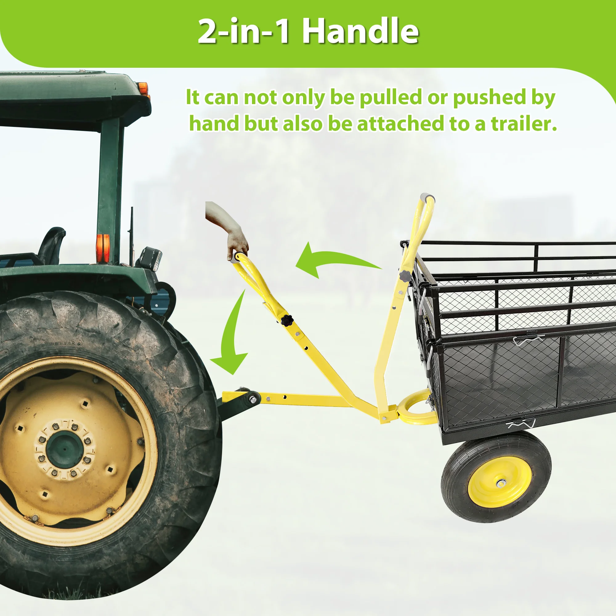 1400lbs Capacity Heavy Duty Steel Garden Cart Perfect for Garden, Farm, Yard