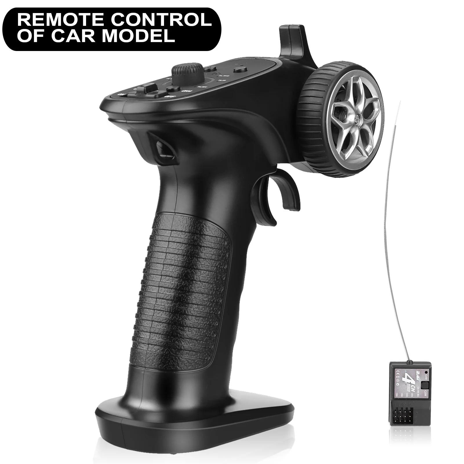 GA-4H-TX 4CH 2.4GHz Remote Controller Digital Radio Transmitter with Receiver for 1/8 1/10 1/16 1/32 RC Car Boat 3