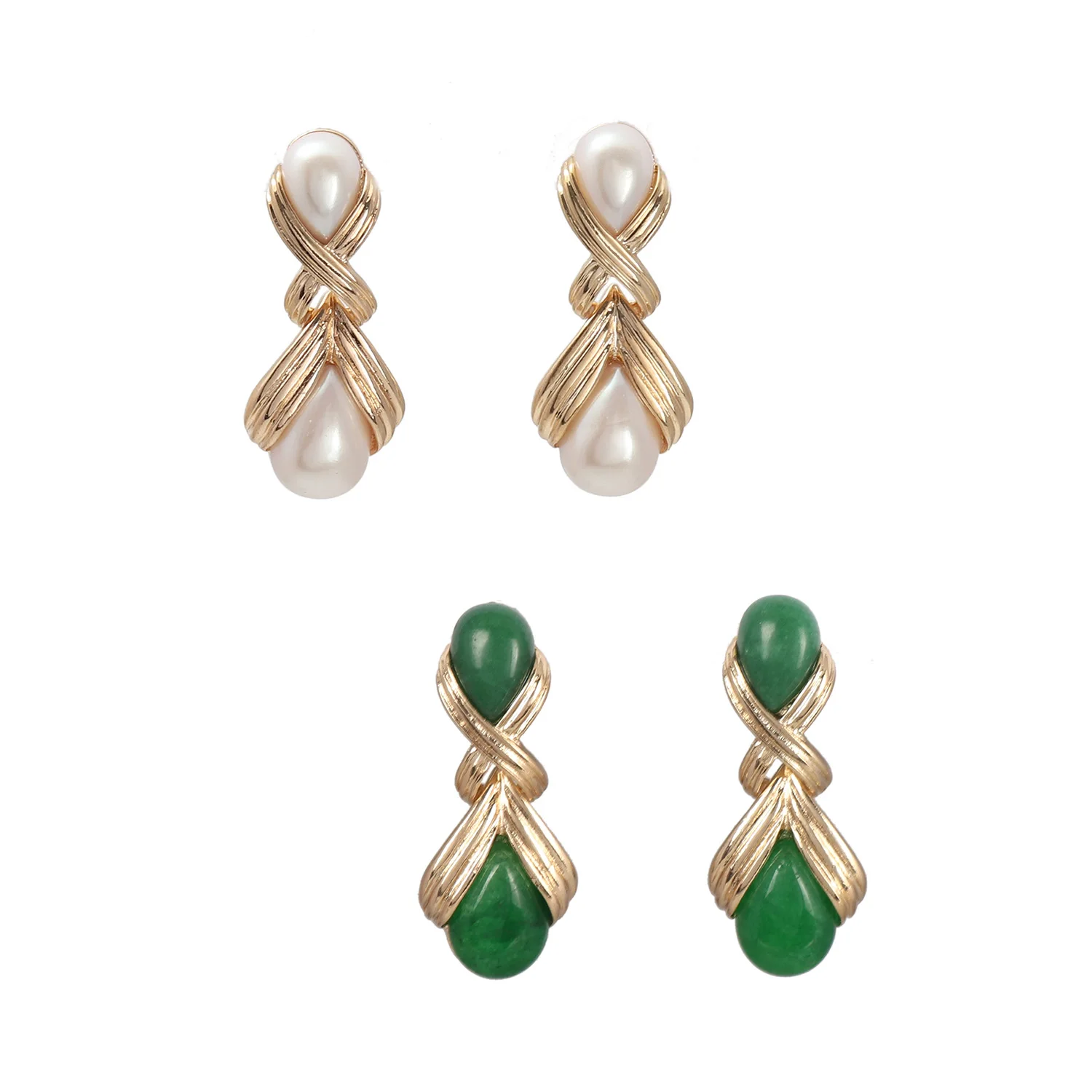 

and American wind act the role ofing drops stone pearl inlaid alloy long personality fashion earrings stud earrings