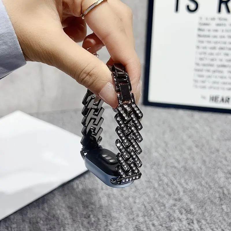 Elegant Diamond Metal Watch Band - Bling Jewelry Dressy Strap Bracelet