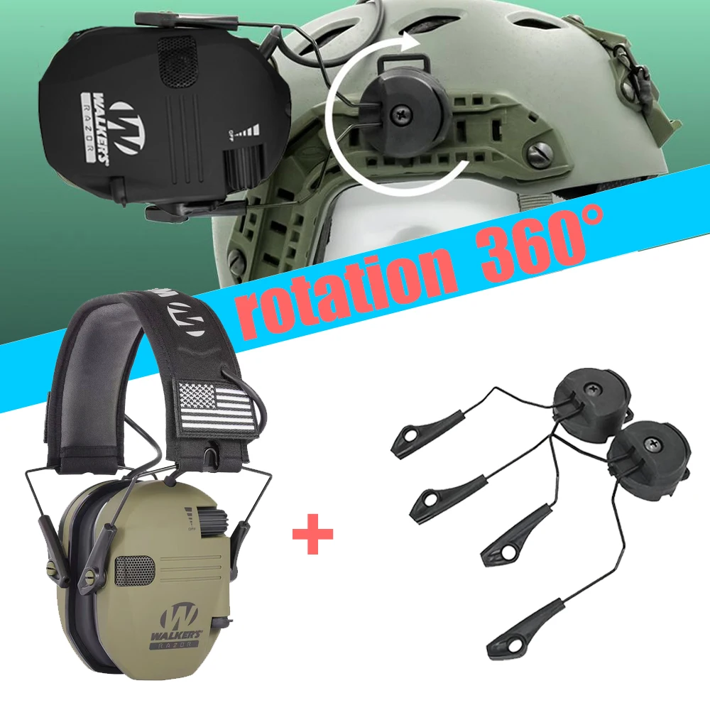 Electronic earmuf arc ops core helmet rail adapter tactical headphone