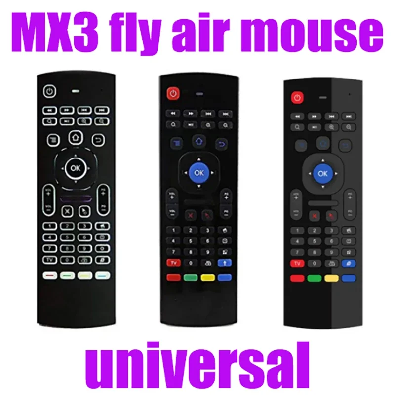 MX3 에어 마우스 미니 키보드 무선 원격 안드로이드 스마트 TV 박스에 대한 적외선 학습 기능이있는 2.4G 다기능 플라이 마우스