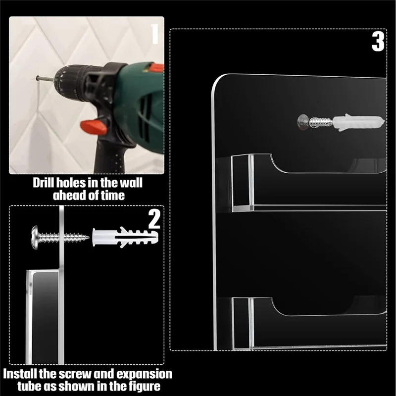 LC-투명 아크릴 명함 홀더 벽걸이 디스플레이 랙 다중 카드 홀더 스티커 정리함