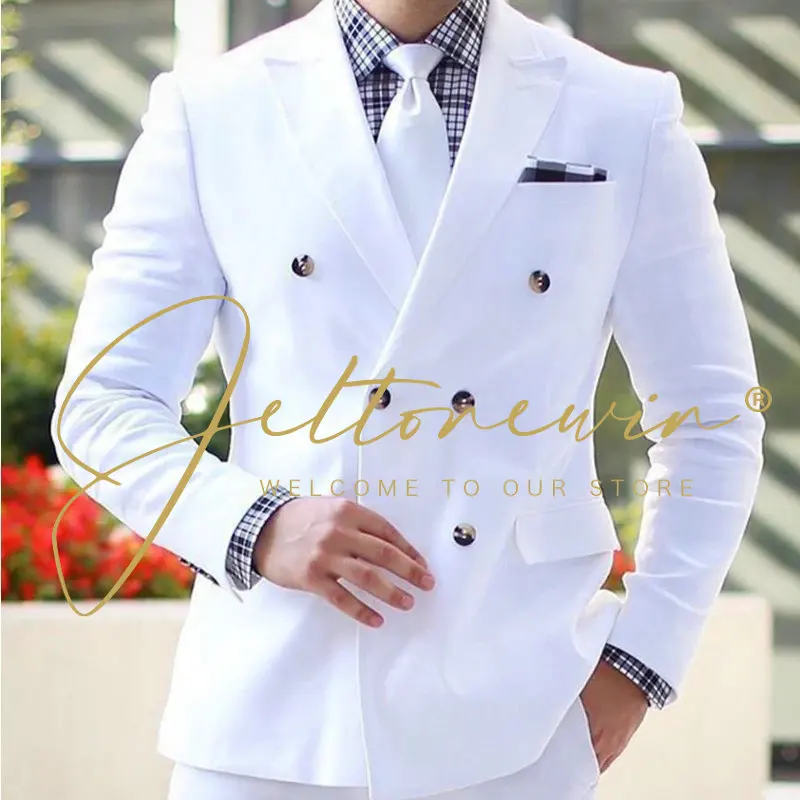 

2022 Men New Tuxedo Groom Dress Suits Trousers Male Fashion Casual Wedding Blazers Jacket Pants 2 Pieces Set Terno Masculino