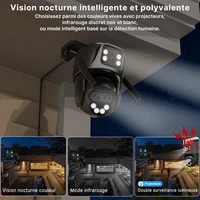 Caméra IP Wifi WONSDAR iCSee pour extérieur, écrans de sécurité, caméra PTZ, enregistrement vidéo 24h/24 et 7j/7, suivi automatique, surveillance résistante aux intempéries 5