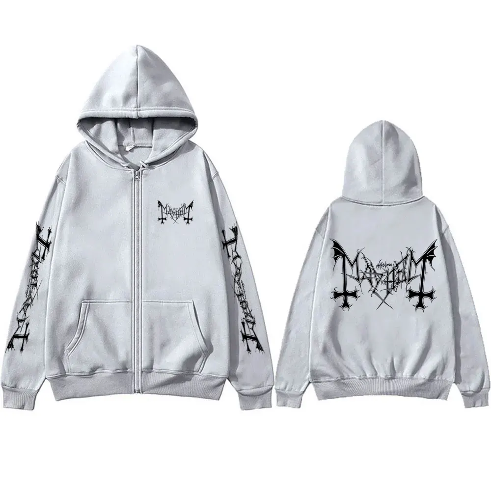 パーカー /MAYHEM/graphic  hoodie レディース メンズ Mayhem Logo Graphic Zipper Hoodie Man Rock Death Black Metal