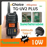 Quansheng TG-UV2 Plus 10W Long Range Superheterodyne Walkie Talkie Dual Band 136-174&400-470mhz Flashligh 4000mah FM TG UV2 Plus 1