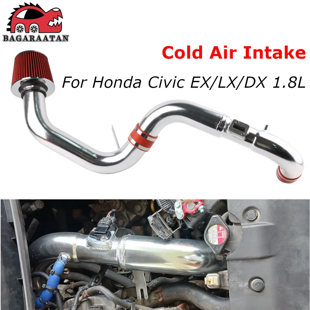 3'' Cold Air Intake Pipe Kit Dry Filter Red Black For 2006-2011 Honda Civic EX/LX/DX 1.8L Engine