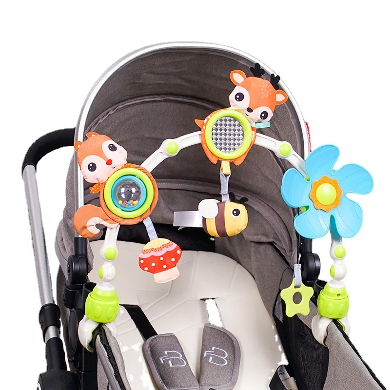 Baby Stroller Arch Toy Clip On Baby Pram Activity Arch Musical Sensory Toys Crib Mobile Travel Bassinet Car Seat Toys for Babies