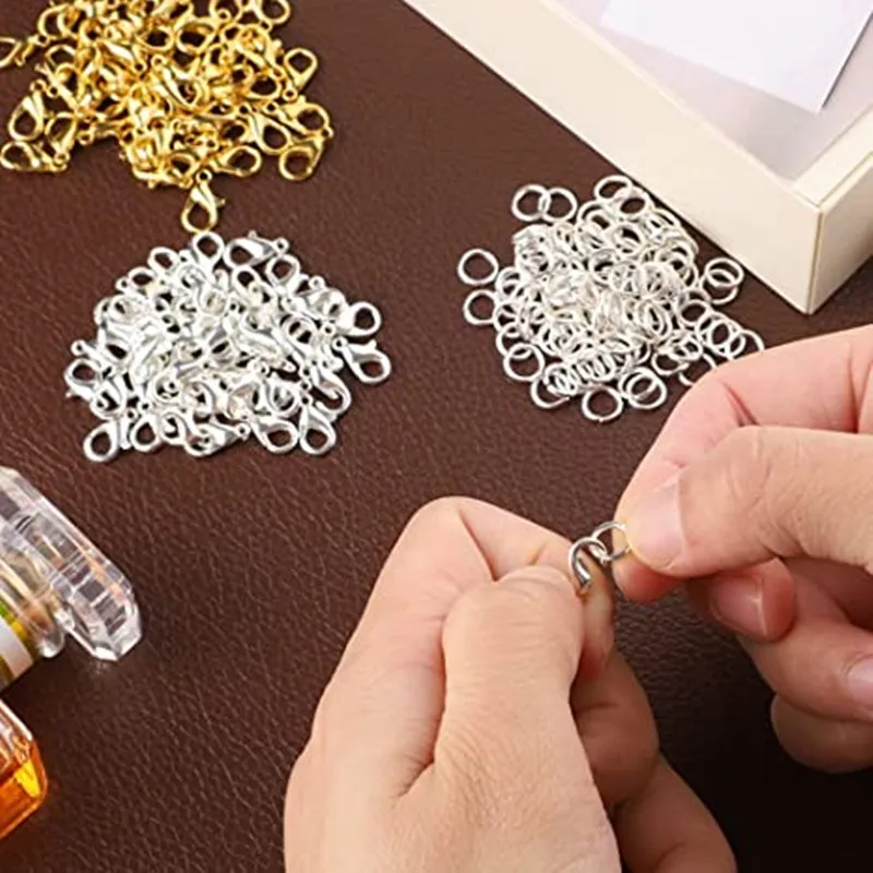 20 Stück 9–13 mm vergoldeter Edelstahl Karabinerverschlüsse Biegeringe Set DIY Modeschmuck Armband Anhänger Materialien – Detail 4