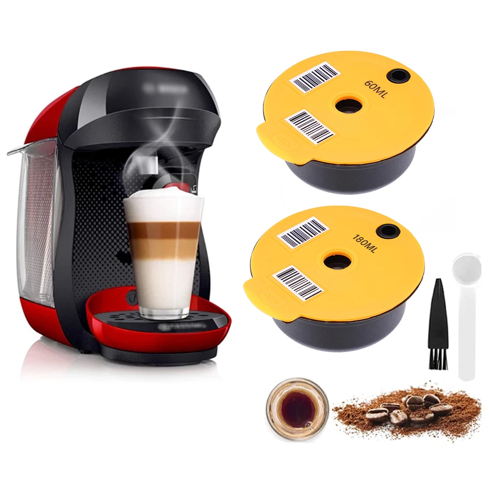 Filtros de café recargables para Bosch Tassimo SUNY HAPPY VIVY, cápsula de  café de acero inoxidable, cubierta de silicona de 60/180/200/220ml -  AliExpress