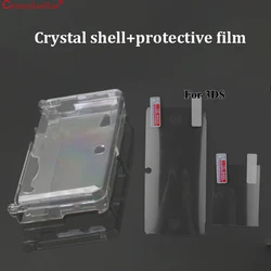 Clear Crystal Protective Hard Shell Case with Anti - Dust Film Screen Protector for Handheld Gaming Devices (1 case 1 set film)