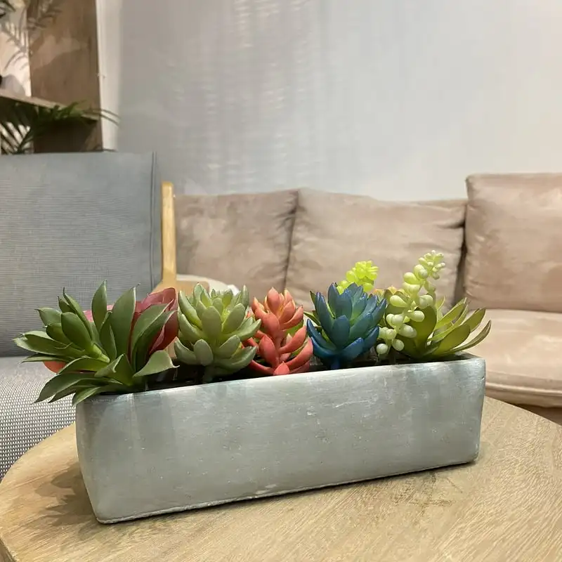

in Tall Artificial Green Succulent Plant in Rectangle Cement Planter, Indoor Decoration. Cement mold Circle paver mold Paver mol