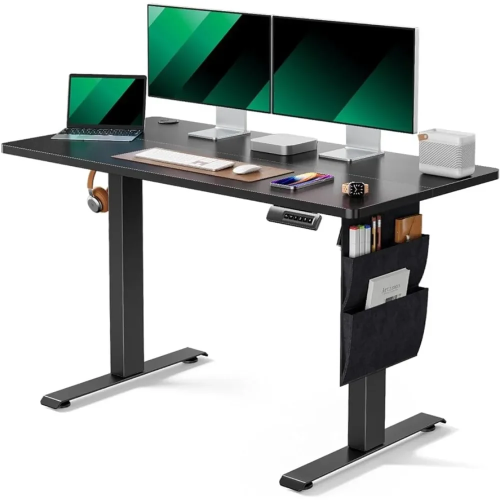 

Standing Desk Adjustable Height 48x24 Inch, Electric Standing Desk with Storage Bag, Stand up Desk