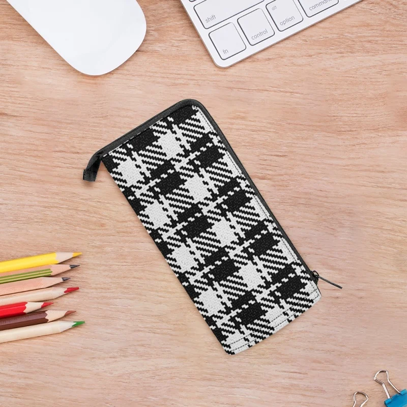 

Коллекция 2023 года, Yikeluo, рисунок «гусиные лапки», круглые карандаши, аксессуары для канцелярских принадлежностей, простой пенал, сумка для ручек на молнии для подростков, подарки