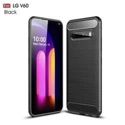 Rugged Anti-Knock Silicone Armor Phone Bumper Case for LG V60 ThinQ (Black)