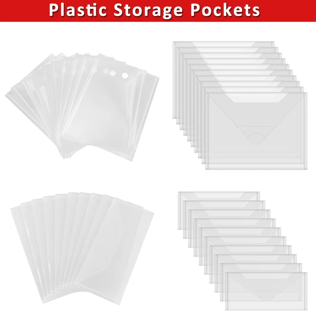 10pcs/set 0.3mm Magnetic Sheets & Plastic Folder Bags For Storage Cutting  Dies Stamps Organizer Holders Transparent Bags 7x5inch