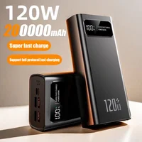 200000mAh Power Bank 120W Super Fast Charging Battery High Capacity Digital Display Power Bank For Xiaomi  iPhone Samsung Huawei 1