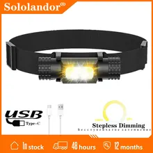 

L2 XPG2 LED Mini Headlamp High Power White Yellow Headlight 18650 Rechargeable USB Type-C Torch Camping Hunting Flashlight Lamp