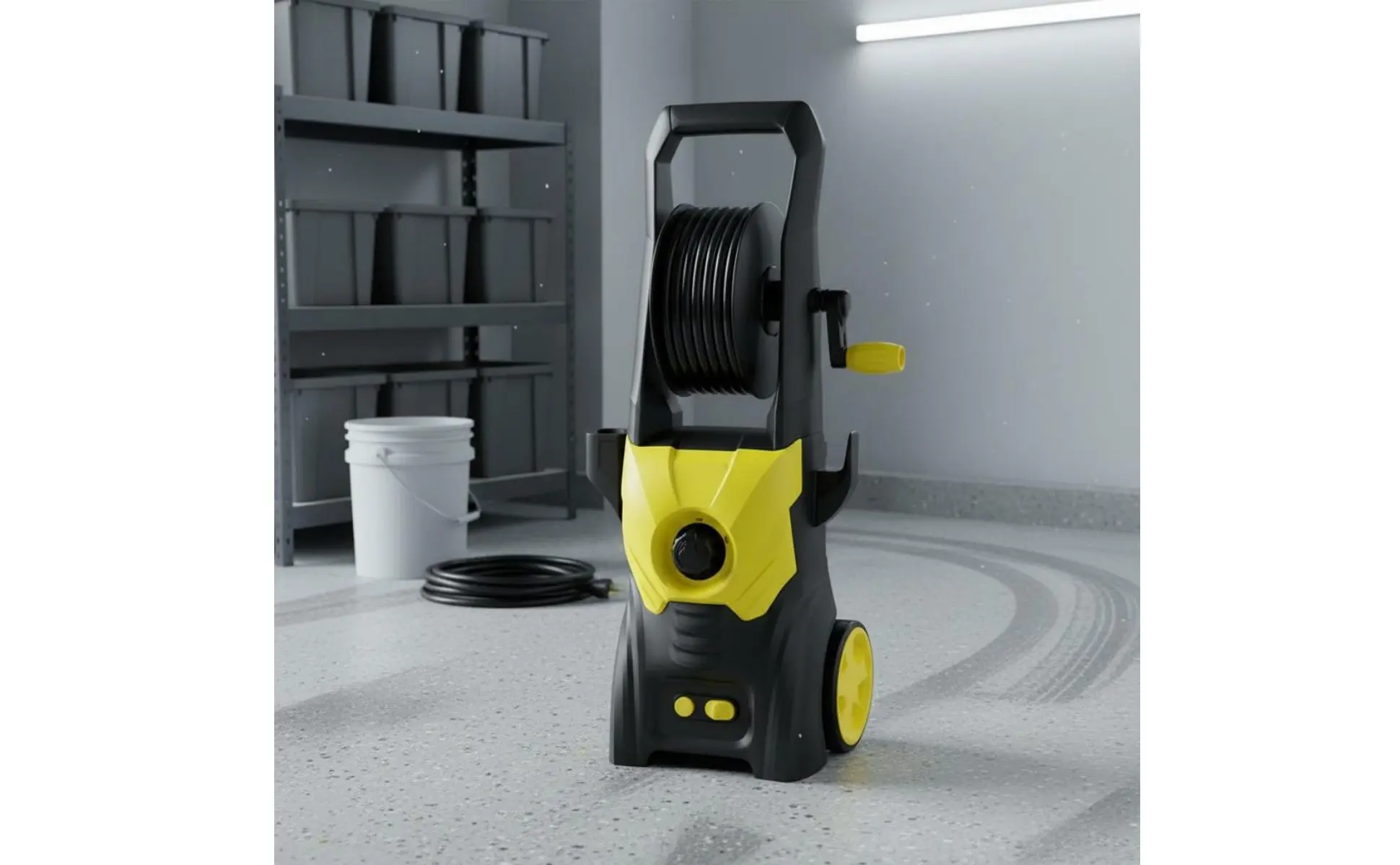 High Pressure Washer Long-Lasting Aluminum Pump Electric High Pressure Washer Wheeled Power Cleaner Easy Storage