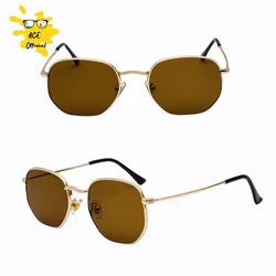 ACE 2022 Hexagon Sunglasses Women Brand Designer Small Square Sunglases Men Metal Frame Driving Fishing Glasses Zonnebril Mannen