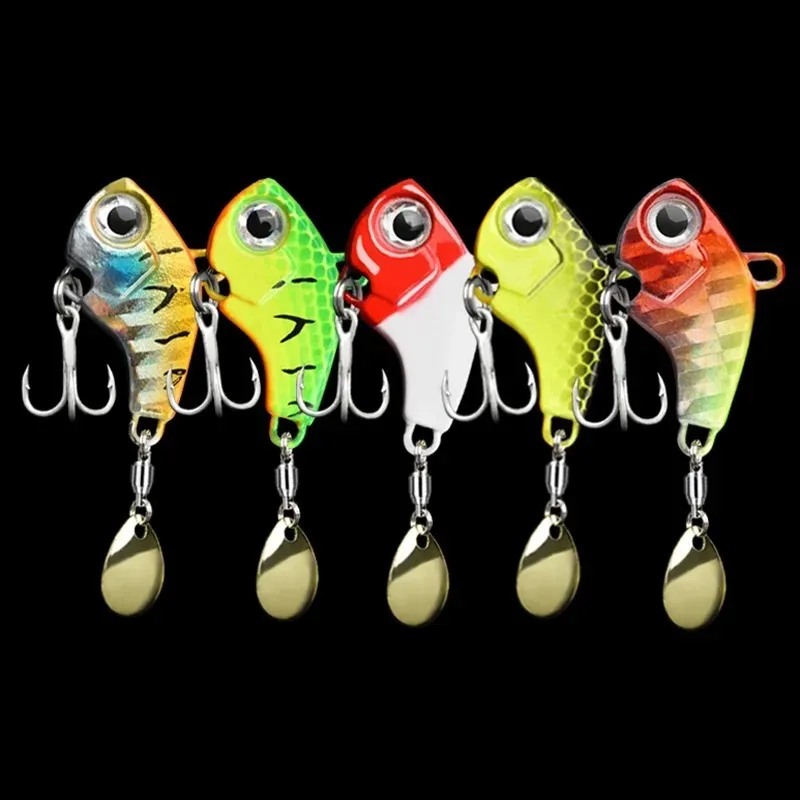 Kit 5 leurres métal VIB spinner spoon - appâts artificiels sinking pour pêche complète accessoires
