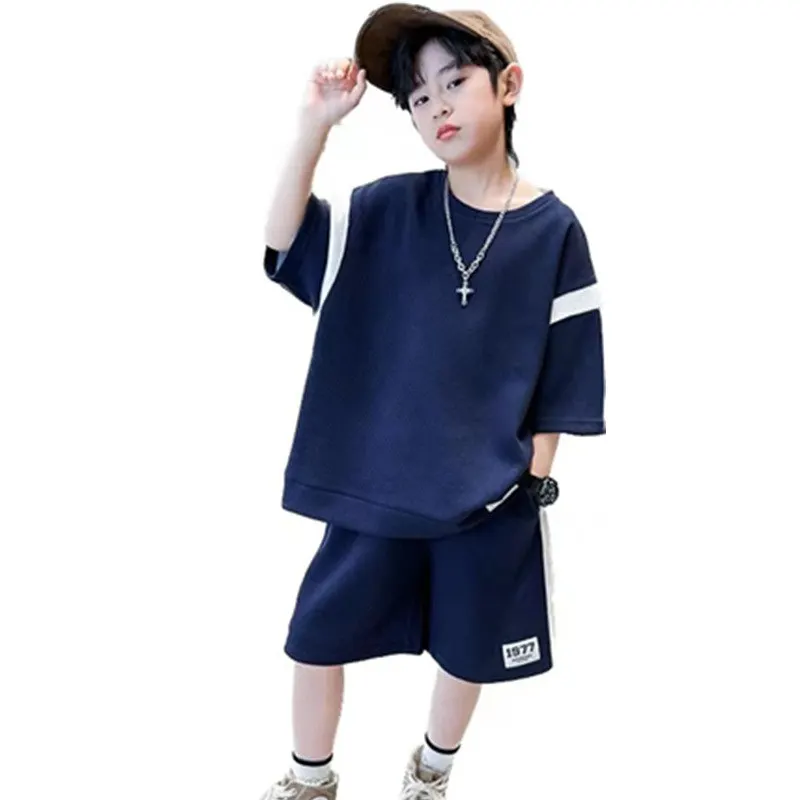 

Teens Boys Clothing Suits For 5-14Years New Kids Summer New Arrivals Short Sleeve T-Shirt + Shorts 2PC/Sets Casual Boys Outfits