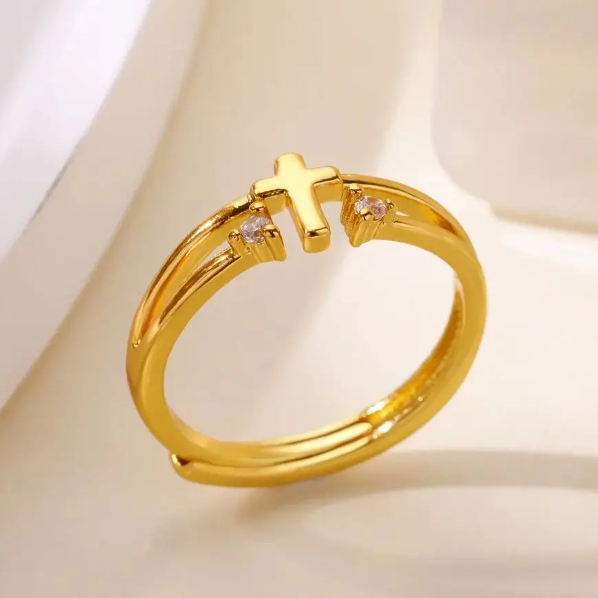 Zircon Cross Rings For Women
