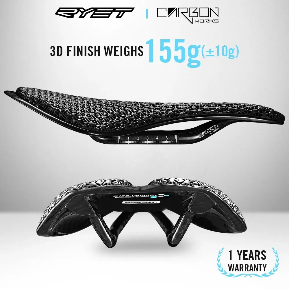 Bicycle Saddle Bicycle Seat Cushion Bike Riding Cushion RYET Carbon 3D Printed Ultralight Road MTB Seat Racing 7x9mm EVA 115g
