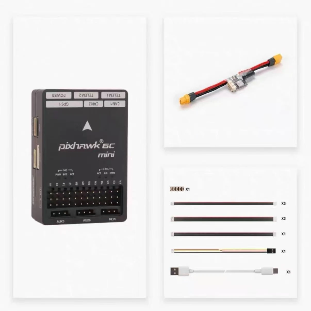HolyBro Pixhawk 6C Mini Flight Controller M9N/M10 GPS PM02 V3 12S / PM06 14S Power Module Multirotor Airplane Parts thumbnail 6