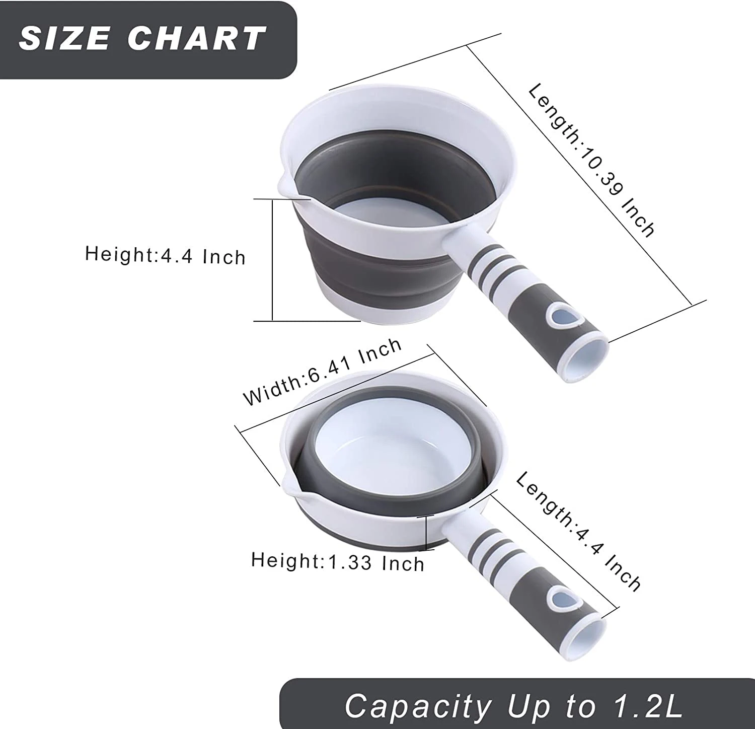 Fold-able Water Ladle Collapsible Water Scoop Dipper Folding Bath Spoon Ladle Space Saving for Kitchen Bathroom