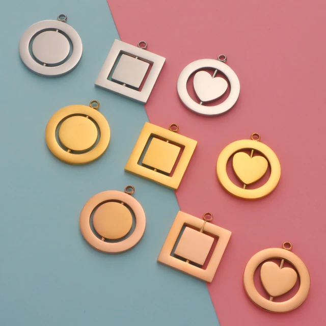 고전적 아름다움을 위한 Fnixtar 5종 라운드 스퀘어 하트 펜던트 고전적 아름다움을 위한 Fnixtar 5종 라운드 스퀘어 하트 펜던트