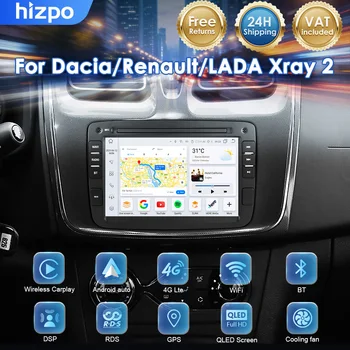Radio de coche Hizpo de 7 pulgadas para Renault Dacia Duster Sandero Captur Xray Logan 2 Symbol Dokker CarPlay Android Auto 2din Reproductor multimedia inteligente GPS RDS DSP 1